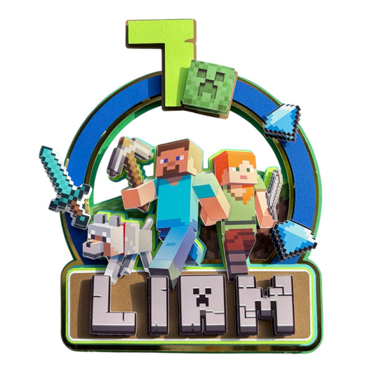 Minecraft Personalized Cake Topper
